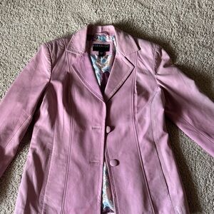 Bernardo Pink Leather Blazer Jacket